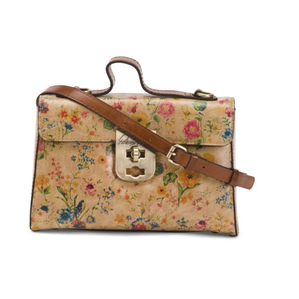 Patricia Nash Prairie Rose Leather Satchel – Turn Lock – One Size
